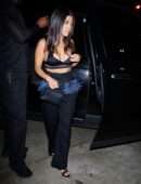 Kourtney Kardashian Sideboobs and Cleavage, Outside Craig's in West Hollywood