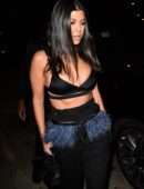 Kourtney Kardashian Sideboobs and Cleavage, Outside Craig's in West Hollywood