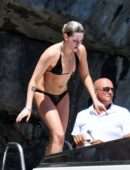 Kristen Stewart in Bikini on a Yacht on the Amalfi Coast, Italy