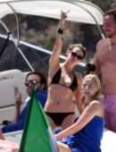 Kristen Stewart in Bikini on a Yacht on the Amalfi Coast, Italy