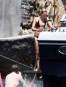 Kristen Stewart in Bikini on a Yacht on the Amalfi Coast, Italy