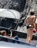 Kristen Stewart in Bikini on a Yacht on the Amalfi Coast, Italy