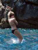 Kristen Stewart in Bikini on a Yacht on the Amalfi Coast, Italy