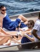 Kristen Stewart in Bikini on a Yacht on the Amalfi Coast, Italy