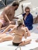 Kristen Stewart in Bikini on a Yacht on the Amalfi Coast, Italy