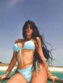 Kylie Jenner Blue Bikini Photoshoot on a Boat 2019