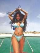 Kylie Jenner Blue Bikini Photoshoot on a Boat 2019