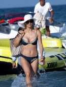 Michelle Hunziker Booty in Bikini on the Beach in Milano Marittimo