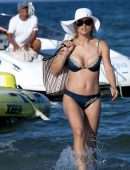 Michelle Hunziker Booty in Bikini on the Beach in Milano Marittimo