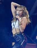 Miley Cyrus Performing on the Pyramid Stage at Glastonbury Festival in Somerset