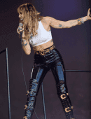 Miley Cyrus Performing on the Pyramid Stage at Glastonbury Festival in Somerset