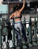 Nicole Scherzinger Practicing Yoga in Sydney, Australia