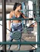 Nicole Scherzinger Practicing Yoga in Sydney, Australia