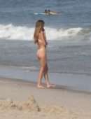 Nina Agdal Booty in Bikini at Beach in Hamptons