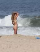 Nina Agdal Booty in Bikini at Beach in Hamptons