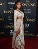 Normani Kordei Upskirt at Premiere of Disney's "The Lion King" in Hollywood