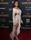 Normani Kordei Upskirt at Premiere of Disney's "The Lion King" in Hollywood