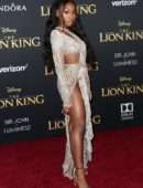 Normani Kordei Upskirt at Premiere of Disney's "The Lion King" in Hollywood
