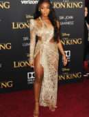Normani Kordei Upskirt at Premiere of Disney's "The Lion King" in Hollywood