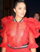 Olivia Culpo Braless See-Through at Tag Heuer Event in New York