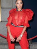 Olivia Culpo Braless See-Through at Tag Heuer Event in New York