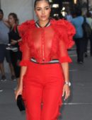 Olivia Culpo Braless See-Through at Tag Heuer Event in New York