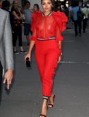 Olivia Culpo Braless See-Through at Tag Heuer Event in New York