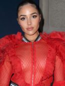 Olivia Culpo Braless See-Through at Tag Heuer Event in New York