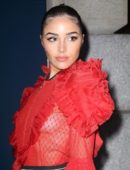 Olivia Culpo Braless See-Through at Tag Heuer Event in New York