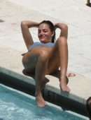 Oriana Sabatini in Bikini at a Pool in Miami
