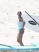 Selena Gomez Booty in a White Swimsuit at a Beach in Punta Mita, Mexico
