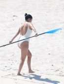 Selena Gomez Booty in a White Swimsuit at a Beach in Punta Mita, Mexico