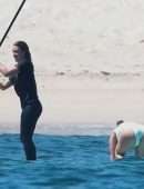 Selena Gomez Booty in a White Swimsuit at a Beach in Punta Mita, Mexico