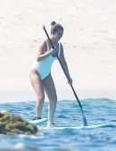 Selena Gomez Booty in a White Swimsuit at a Beach in Punta Mita, Mexico