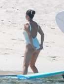 Selena Gomez Booty in a White Swimsuit at a Beach in Punta Mita, Mexico