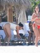 Selena Gomez Booty in a White Swimsuit at a Beach in Punta Mita, Mexico