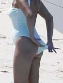 Selena Gomez Booty in a White Swimsuit at a Beach in Punta Mita, Mexico