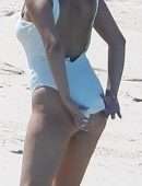 Selena Gomez Booty in a White Swimsuit at a Beach in Punta Mita, Mexico