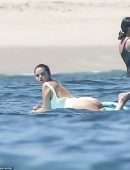 Selena Gomez Booty in a White Swimsuit at a Beach in Punta Mita, Mexico