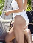 Selena Gomez Booty in a White Swimsuit at a Beach in Punta Mita, Mexico