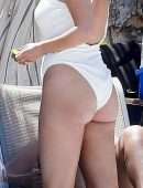 Selena Gomez Booty in a White Swimsuit at a Beach in Punta Mita, Mexico