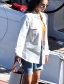 Selena Gomez Cleavage, on a Boat on the Amalfi Coast in Italy