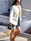 Selena Gomez Cleavage, on a Boat on the Amalfi Coast in Italy