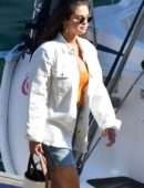 Selena Gomez Cleavage, on a Boat on the Amalfi Coast in Italy