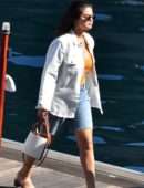 Selena Gomez Cleavage, on a Boat on the Amalfi Coast in Italy