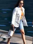 Selena Gomez Cleavage, on a Boat on the Amalfi Coast in Italy