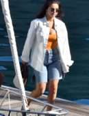 Selena Gomez Cleavage, on a Boat on the Amalfi Coast in Italy