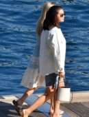 Selena Gomez Cleavage, on a Boat on the Amalfi Coast in Italy