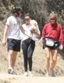 Selena Gomez Carrying a New Puppy Out for a Hike with Friends in Los Angeles