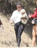 Selena Gomez Carrying a New Puppy Out for a Hike with Friends in Los Angeles